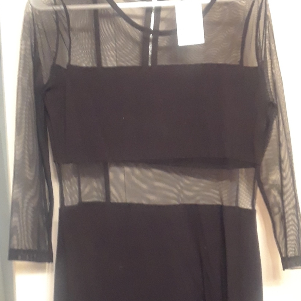 Divided H&M maxi goth dress mesh panel zip L